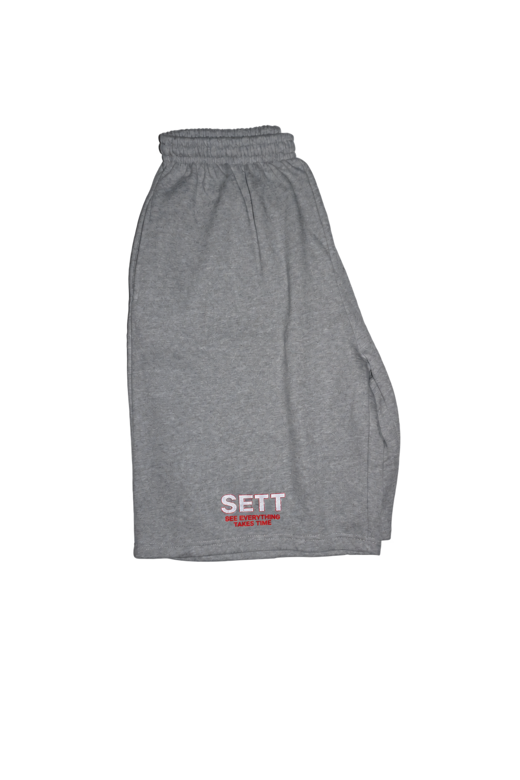 Gray shorts side view with background removed